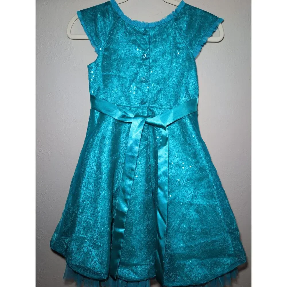 Jona Michelle Girls Formal Fancy Dress Green 8 Mesh Sequins Party Satin Lined